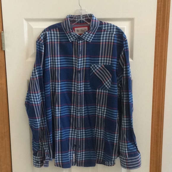 Penguin by Munsingwear Blue Button Down Plaid -L - Picture 16 of 16